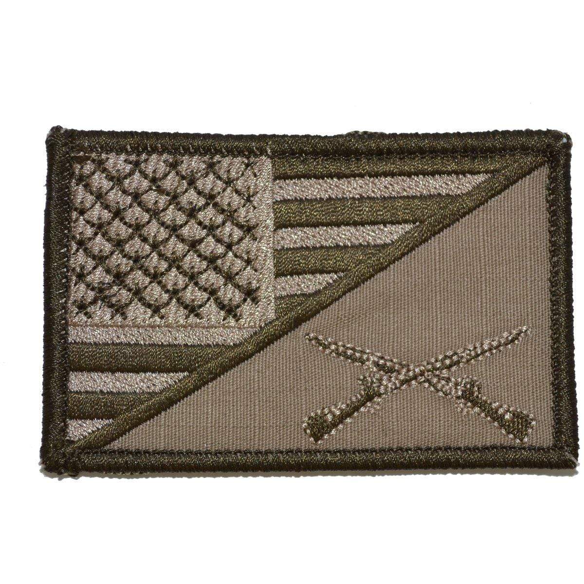Tactical Gear Junkie Patches Coyote Brown Rifle Cross Infantry USA Flag - 2.25x3.5 Patch