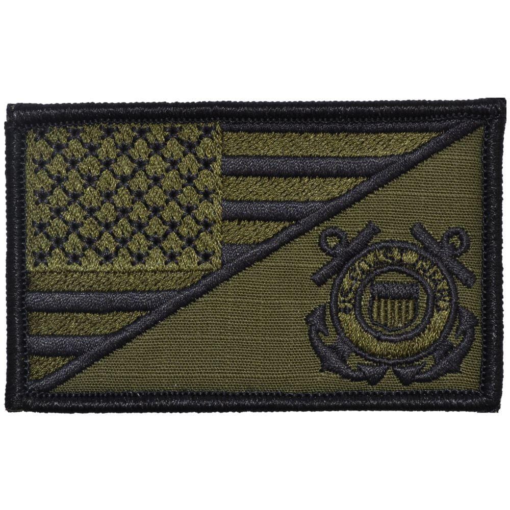 Tactical Gear Junkie Patches Olive Drab Coast Guard USA Flag - 2.25x3.5 Patch