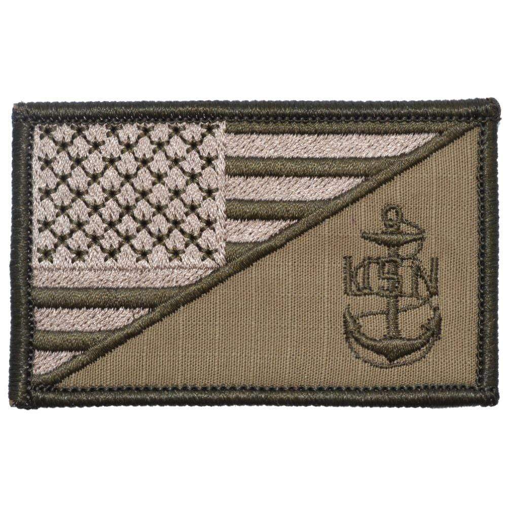 Tactical Gear Junkie Patches Navy Chief Petty Officer Anchor USA Flag - 2.25x3.5 Patch