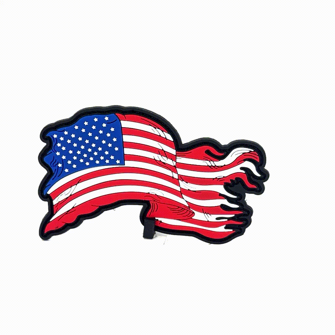 Tactical Gear Junkie Patches Full Color USA Waving Flag - 4 inch PVC Patch