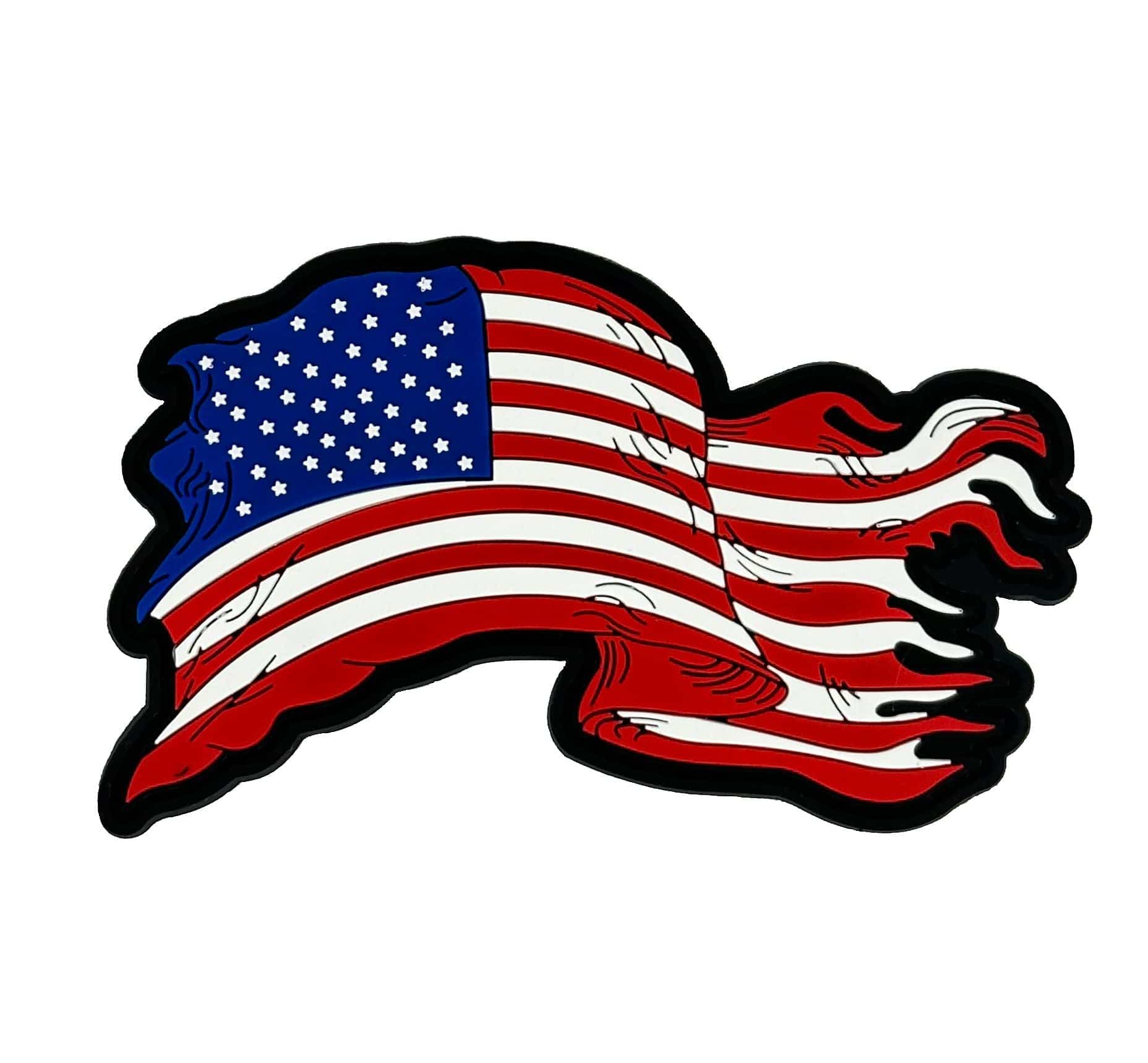 USA Waving Flag 4-Inch PVC Patch - Vibrant Patriotism for Those who st