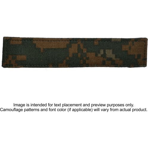Tactical Gear Junkie Name Tapes Single Custom Name Tape w/ Hook Fastener Backing - Woodland Marpat