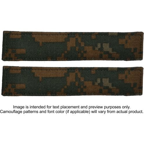 Tactical Gear Junkie Name Tapes 2 Piece Custom Name Tape Set w/ Hook Fastener Backing - Woodland Marpat