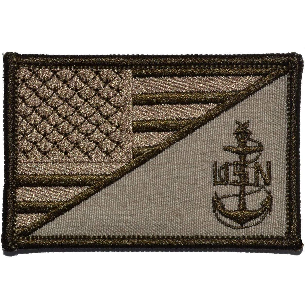 Tactical Gear Junkie Patches Navy SCPO Senior Chief Petty Officer USA Flag - 2.25x3.5 Patch