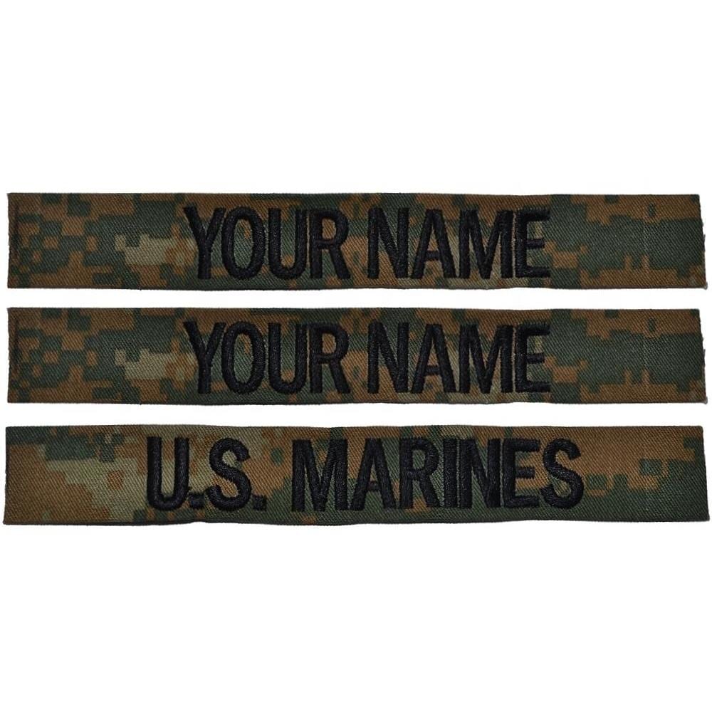 3 Piece Custom Name Tape Set - SEW ON - Woodland Marpat