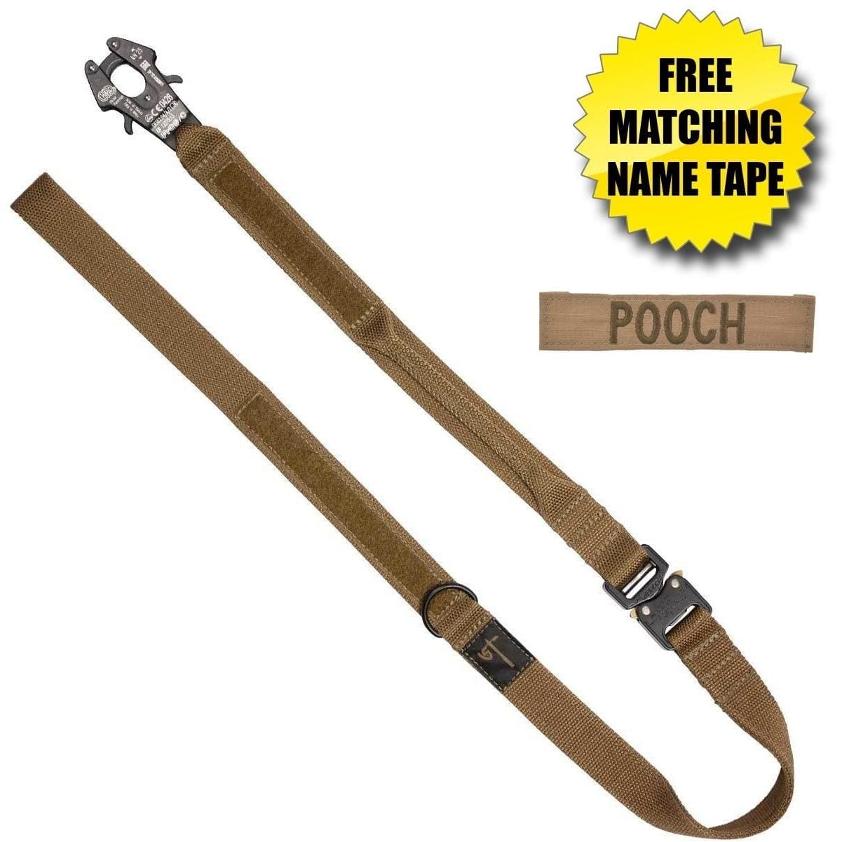 United States Tactical Tactical Gear Coyote Brown United States Tactical Two-Piece Dog Leash with Frog Clamp & COBRA Buckle