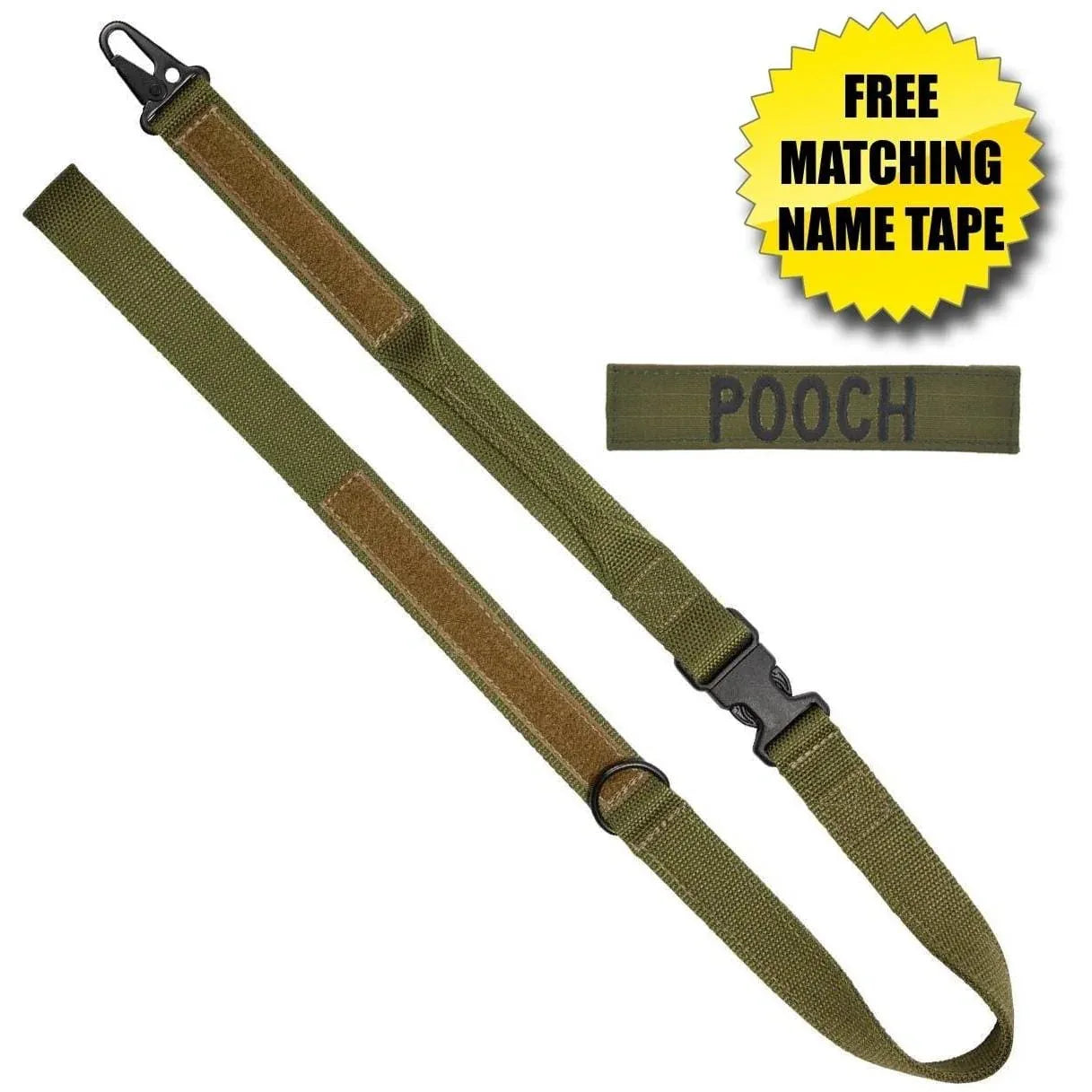 United States Tactical Tactical Gear Olive Drab United States Tactical Two-Piece Leash with HK Hook & Quick-Release Buckle