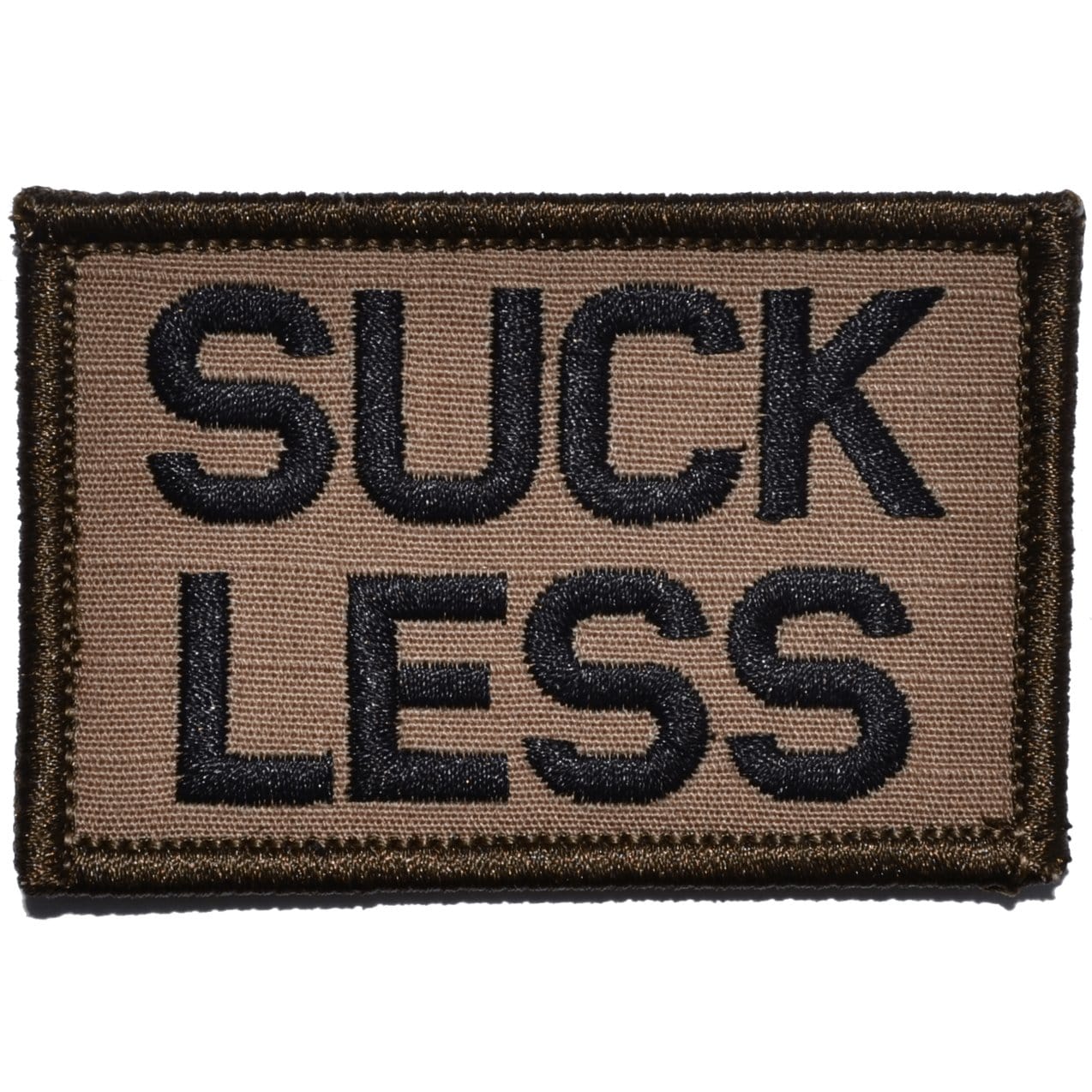 Tactical Gear Junkie Patches Coyote Brown w/ Black Suck Less - 2x3 Patch