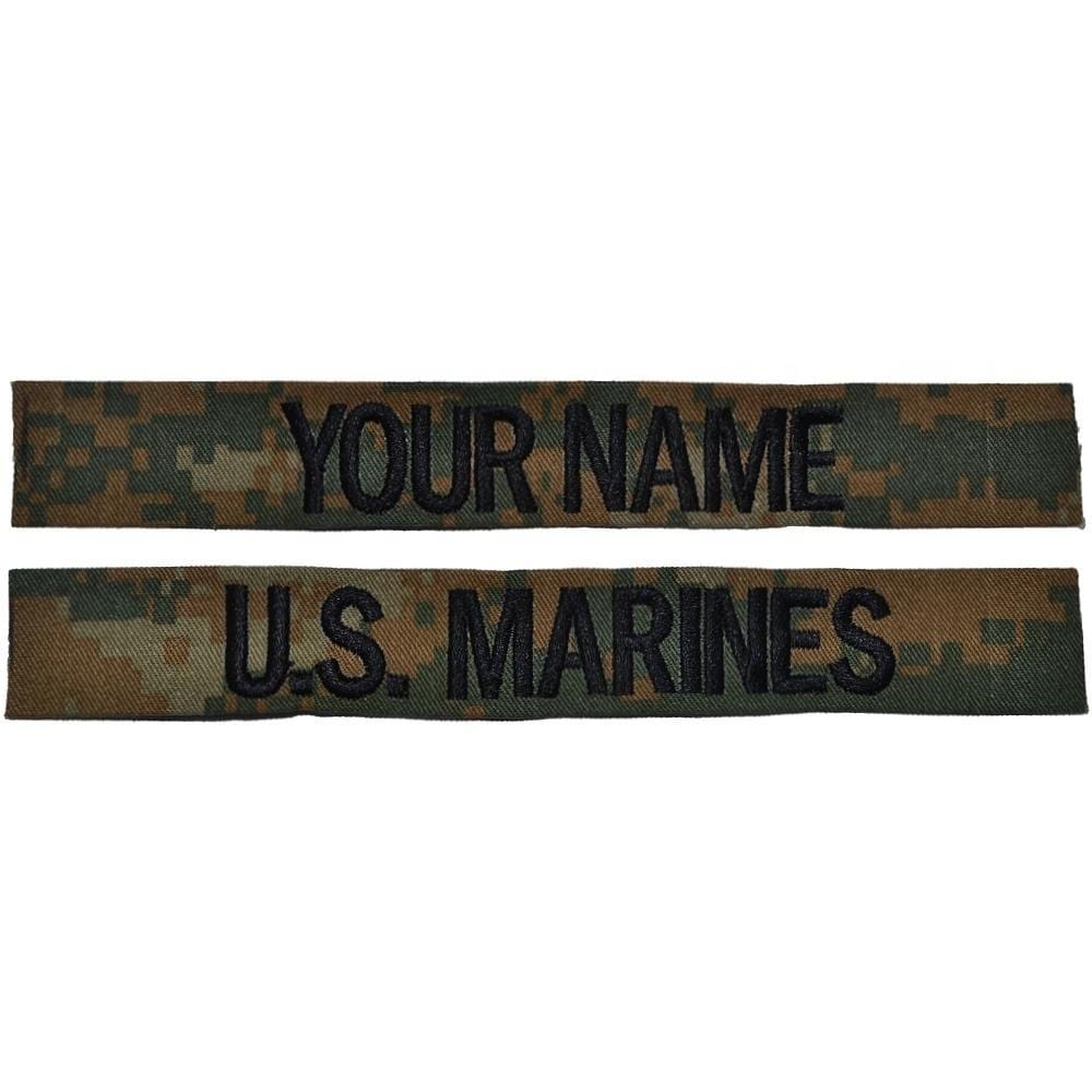 Tactical Gear Junkie Name Tapes 2 Piece Custom Name Tape Set - SEW ON - Woodland Marpat