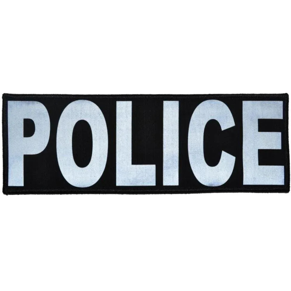 Tactical Gear Junkie Patches Black Police Reflective - 3x9 Patch