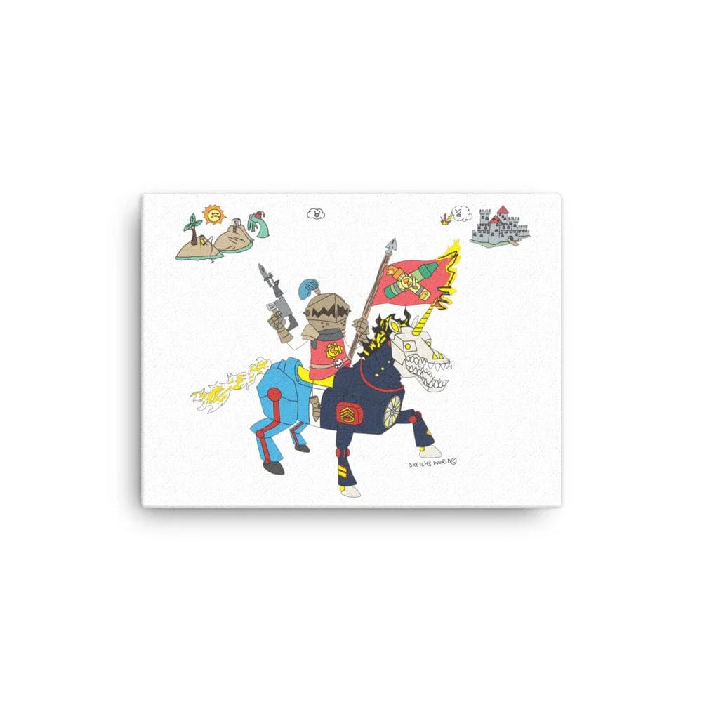 Tactical Gear Junkie 12″×16″ Sketch's World © Officially Licensed - Mechapony Canvas Print