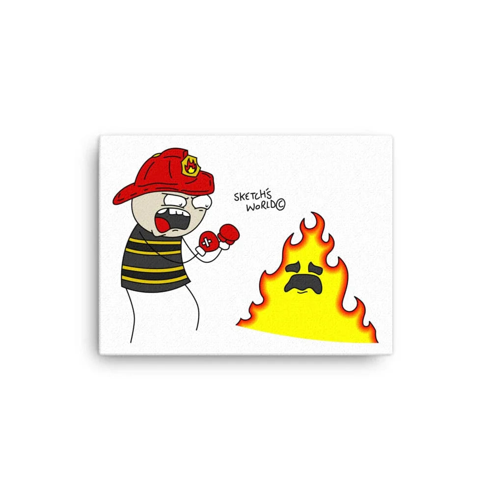 Tactical Gear Junkie 12″×16″ Sketch's World © Officially Licensed - Firefighter Canvas Print