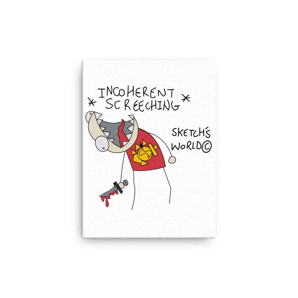 Tactical Gear Junkie 12″×16″ Sketch's World © Officially Licensed - Incoherent Screeching Marine Canvas Print