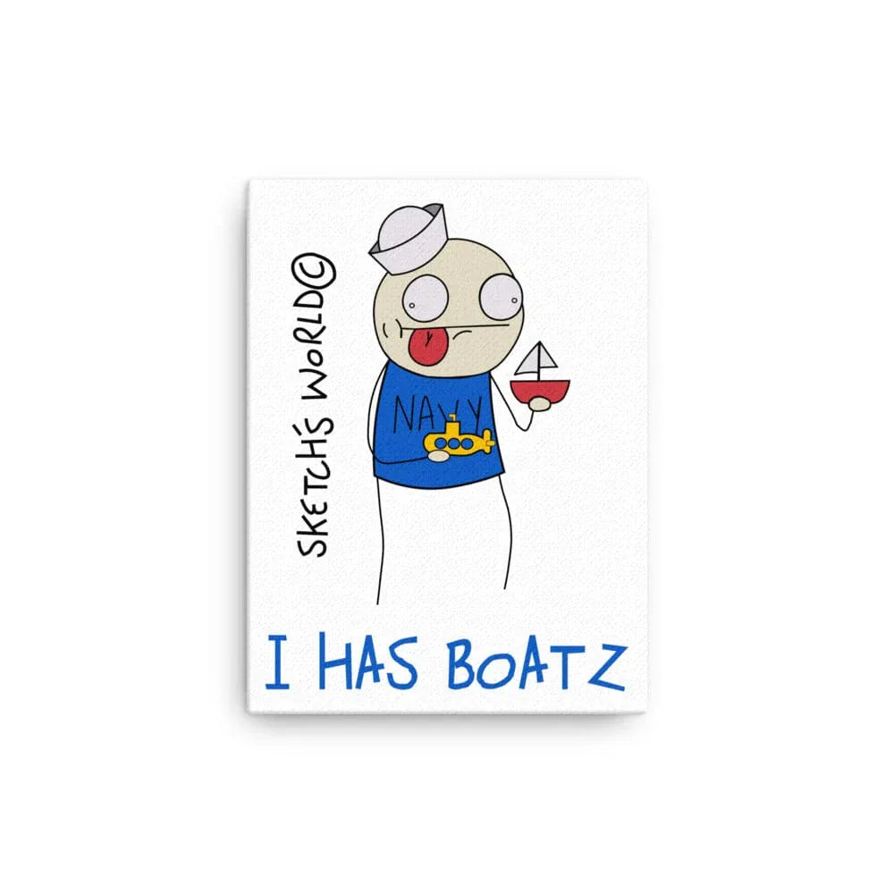 Tactical Gear Junkie 12″×16″ Sketch's World © Officially Licensed - I Has Boatz Navy Canvas Print
