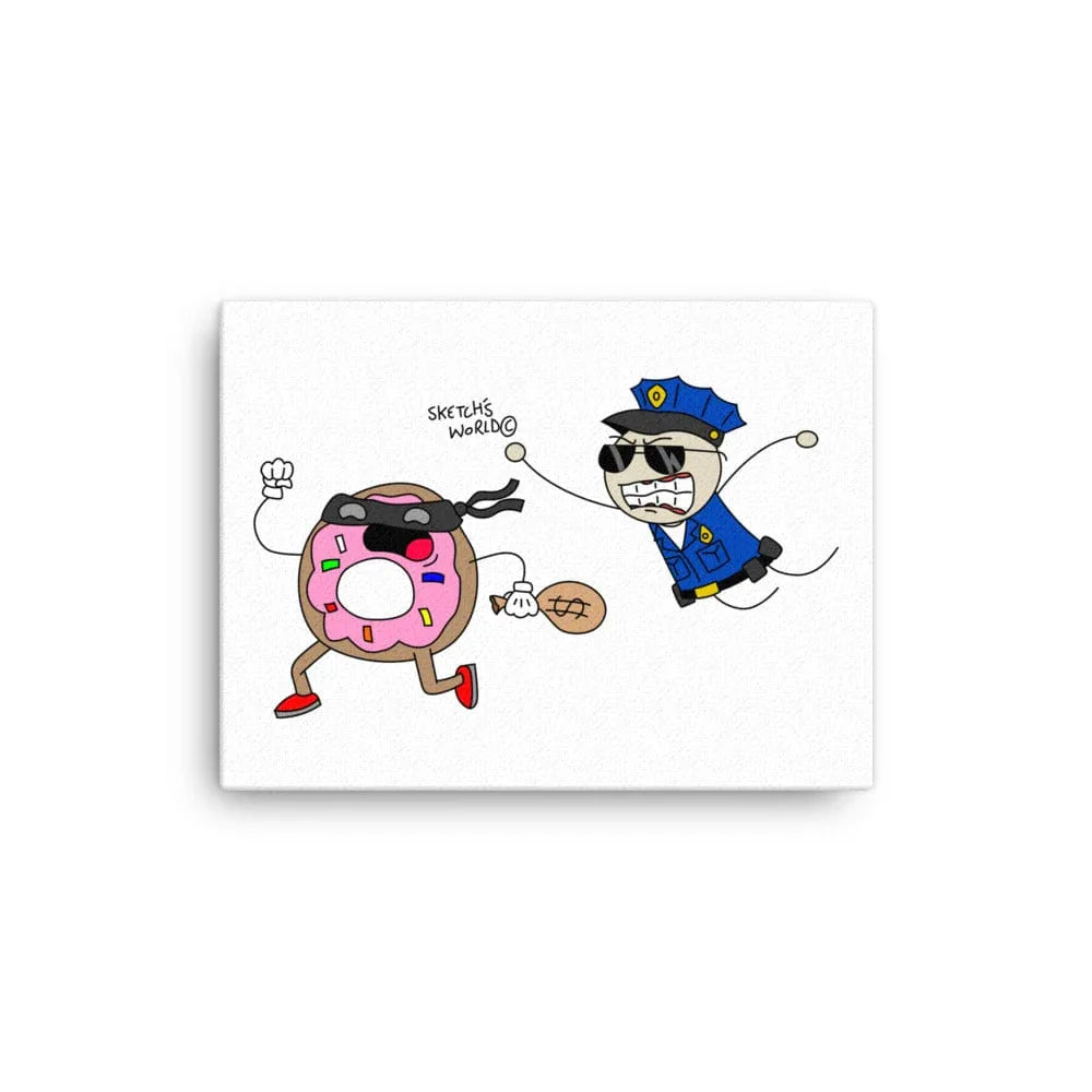 Tactical Gear Junkie 12″×16″ Sketch's World © Officially Licensed - Police & Donut Canvas Print