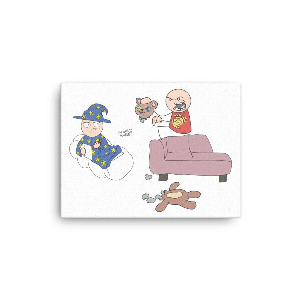 Tactical Gear Junkie 12″×16″ Sketch's World © Officially Licensed - Wizard Canvas Print
