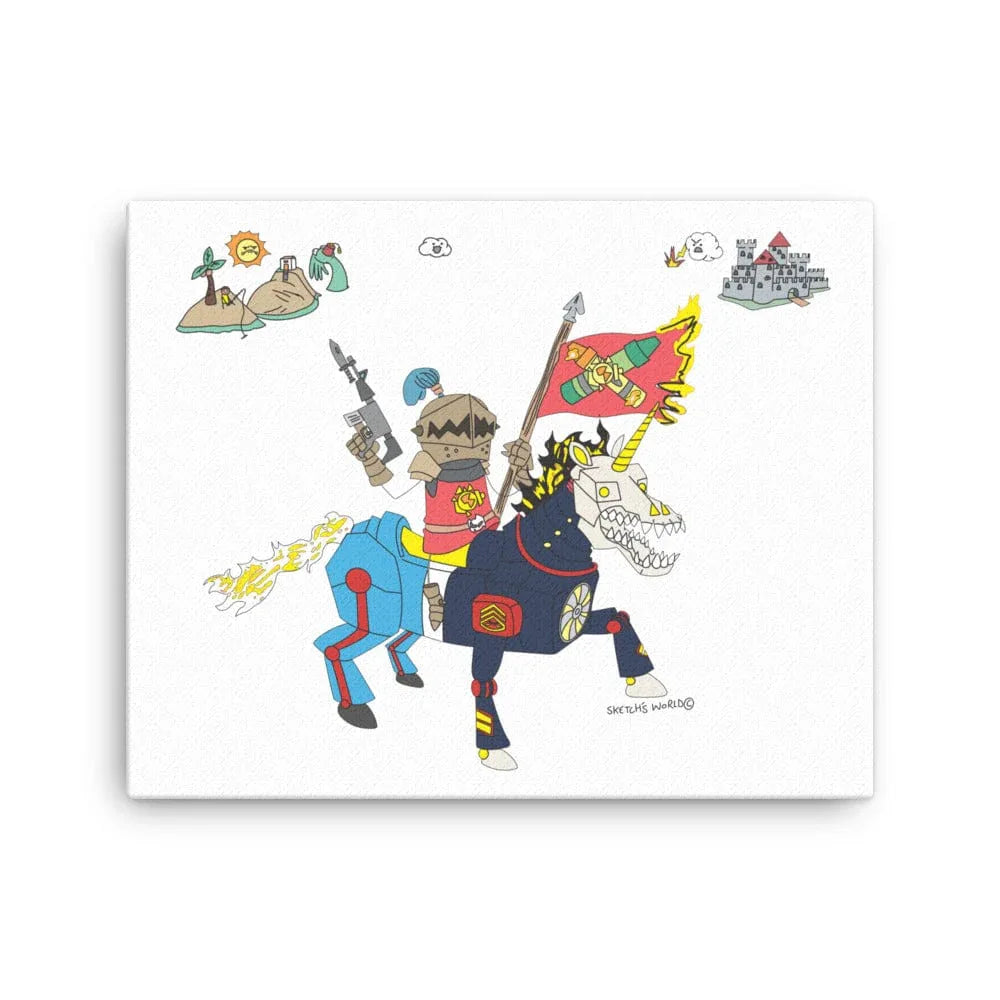 Tactical Gear Junkie 16″×20″ Sketch's World © Officially Licensed - Mechapony Canvas Print