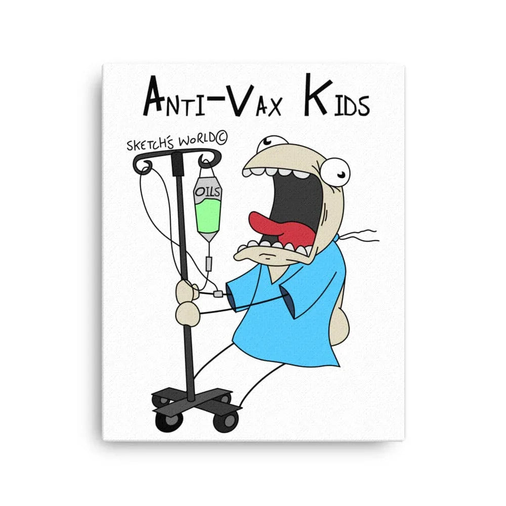 Tactical Gear Junkie 16″×20″ Sketch's World © Officially Licensed - Anti-Vax Kids Canvas Print