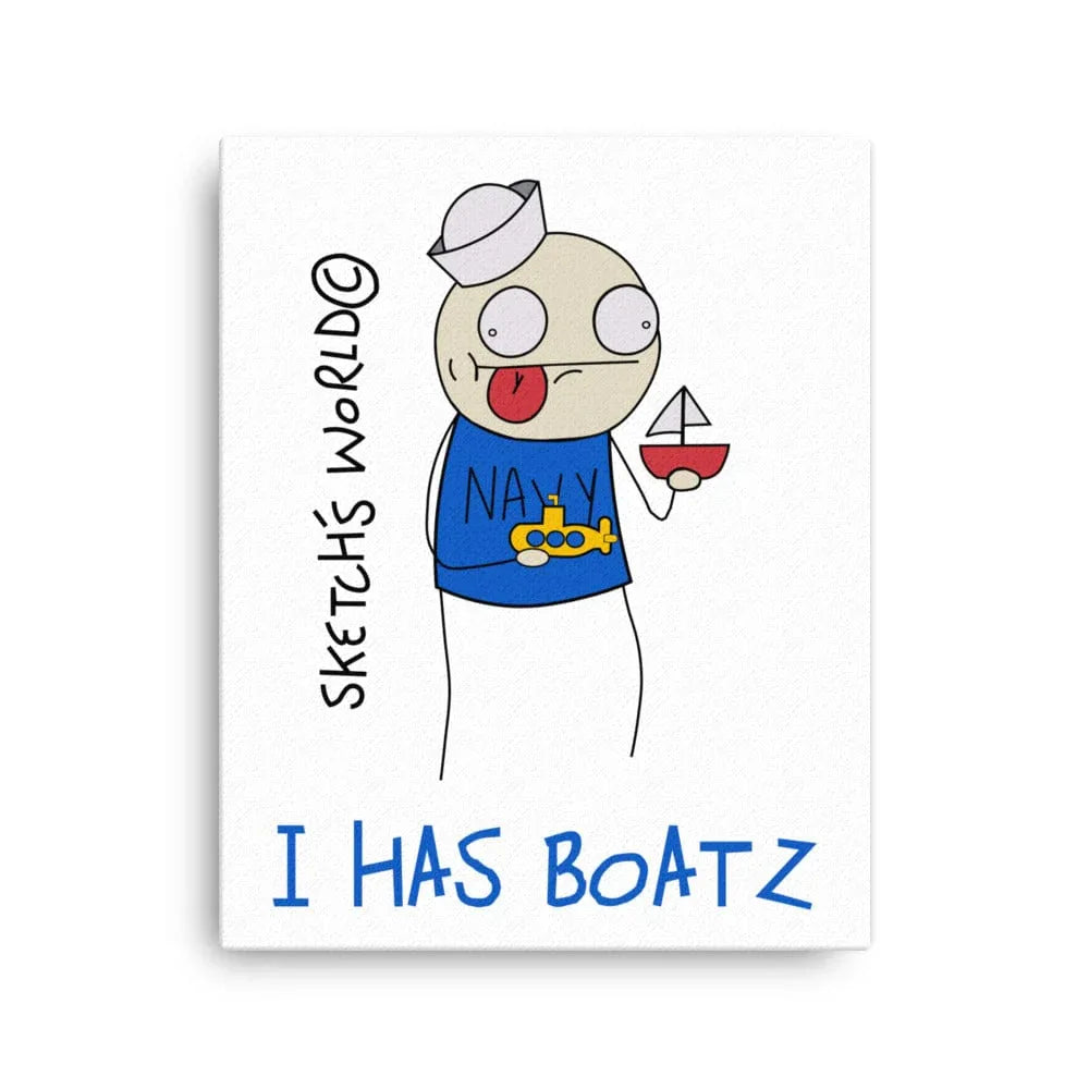 Tactical Gear Junkie 16″×20″ Sketch's World © Officially Licensed - I Has Boatz Navy Canvas Print