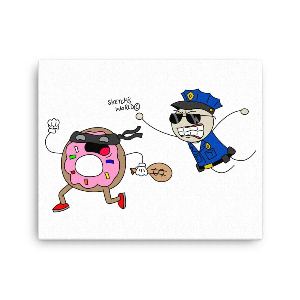 Tactical Gear Junkie 16″×20″ Sketch's World © Officially Licensed - Police & Donut Canvas Print