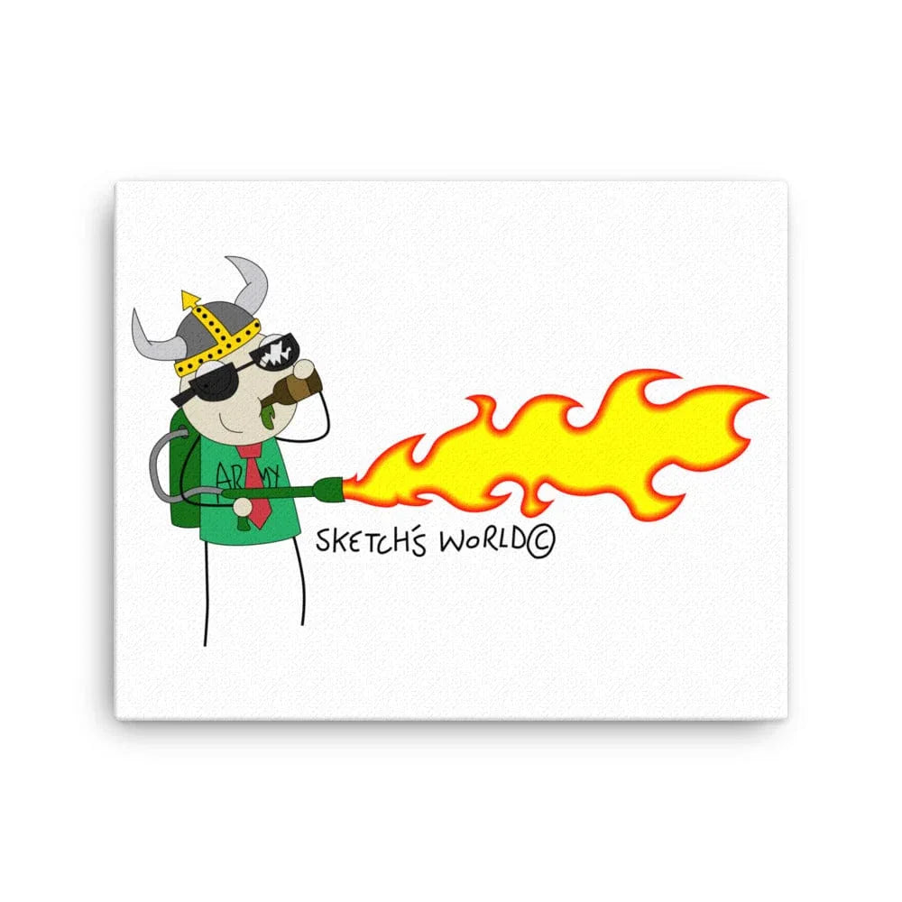 Tactical Gear Junkie 16″×20″ Sketch's World © Officially Licensed - Army Flamethrower