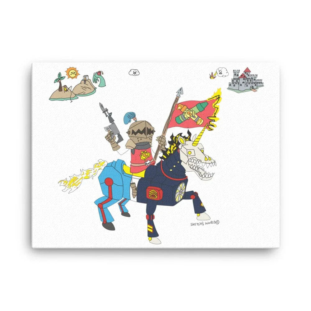 Tactical Gear Junkie 18″×24″ Sketch's World © Officially Licensed - Mechapony Canvas Print