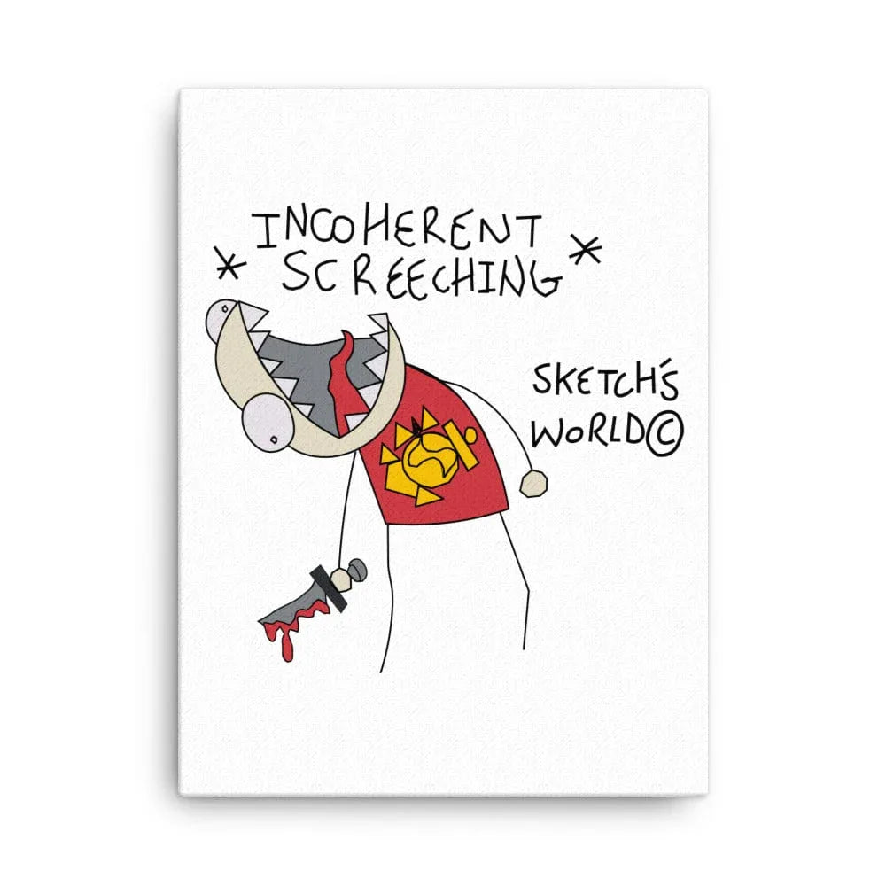 Tactical Gear Junkie 18″×24″ Sketch's World © Officially Licensed - Incoherent Screeching Marine Canvas Print