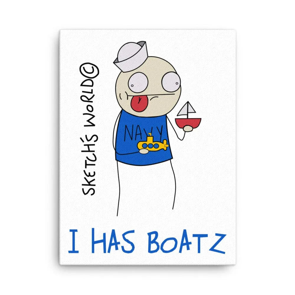 Tactical Gear Junkie 18″×24″ Sketch's World © Officially Licensed - I Has Boatz Navy Canvas Print