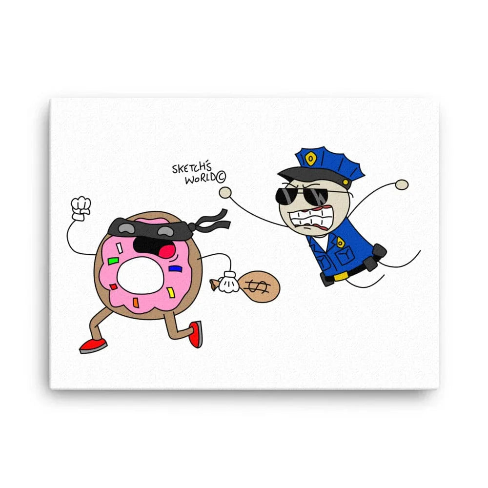 Tactical Gear Junkie 18″×24″ Sketch's World © Officially Licensed - Police & Donut Canvas Print