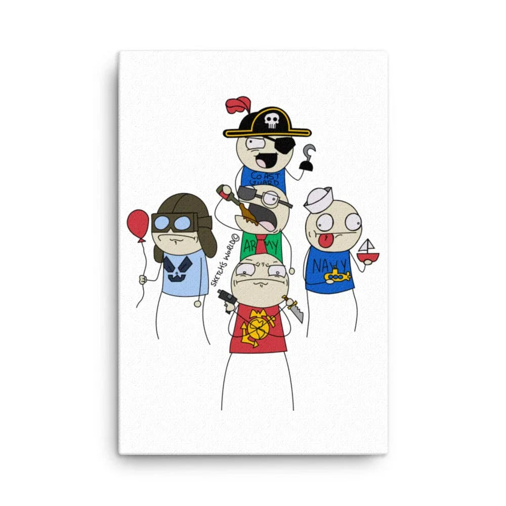 Tactical Gear Junkie 24″×36″ Sketch's World © Officially Licensed - 5 Branches Canvas Print