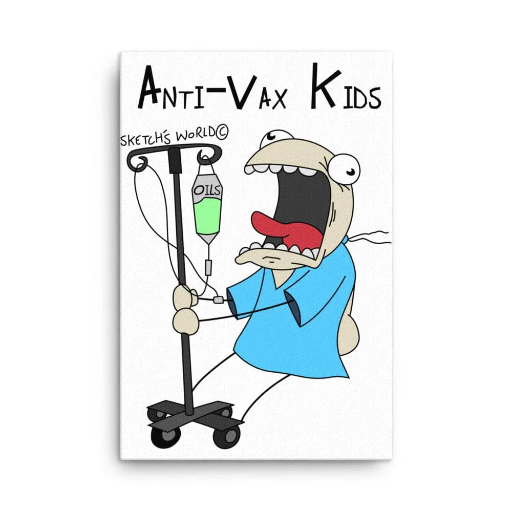 Tactical Gear Junkie 24″×36″ Sketch's World © Officially Licensed - Anti-Vax Kids Canvas Print