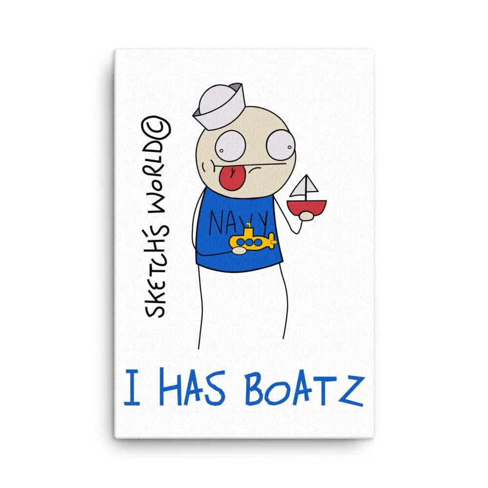 Tactical Gear Junkie 24″×36″ Sketch's World © Officially Licensed - I Has Boatz Navy Canvas Print