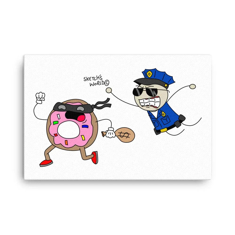 Tactical Gear Junkie 24″×36″ Sketch's World © Officially Licensed - Police & Donut Canvas Print