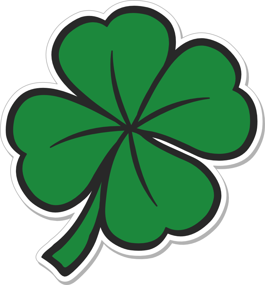 Shamrock Four Leaf Clover - 3" Sticker - No Lucks Given Collection