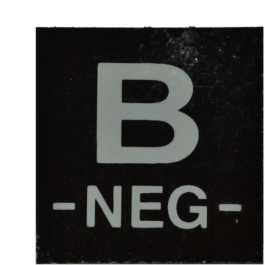 WarriorGlo Patches B NEG IR (Infrared) Blood Type - 2x2 Patch