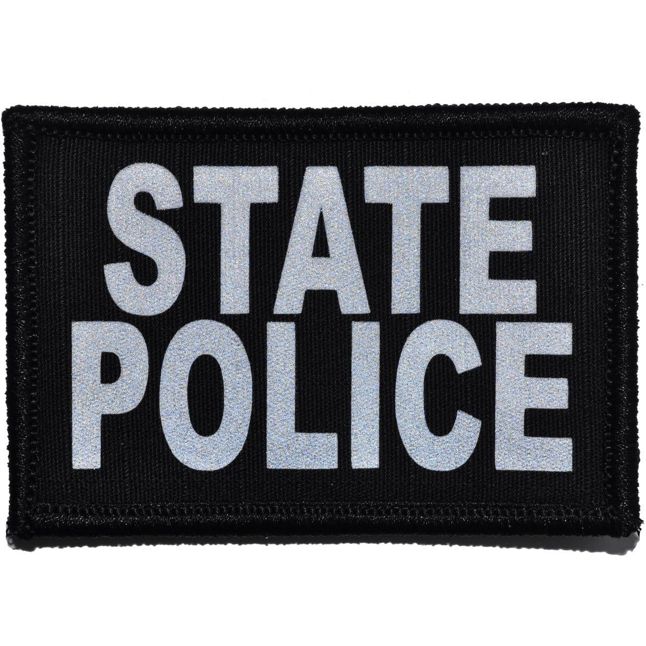 Tactical Gear Junkie Patches Black State Police Reflective - 2x3 Patch