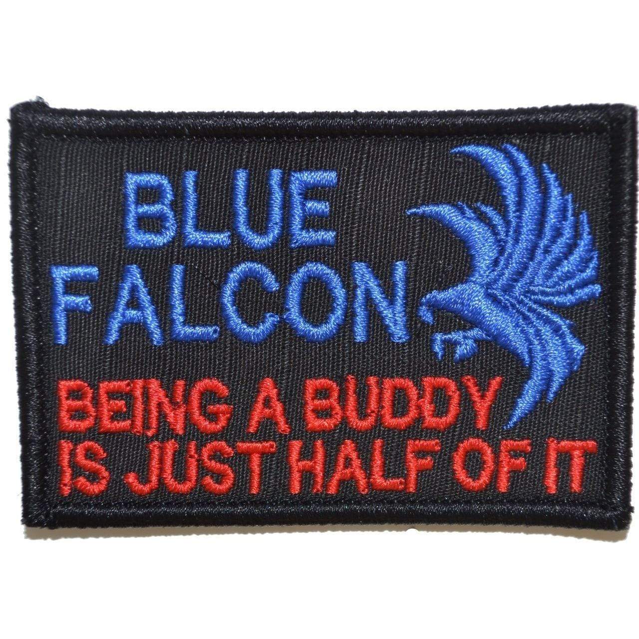 Tactical Gear Junkie Patches Black w/ Red Blue Falcon - 2x3 Patch