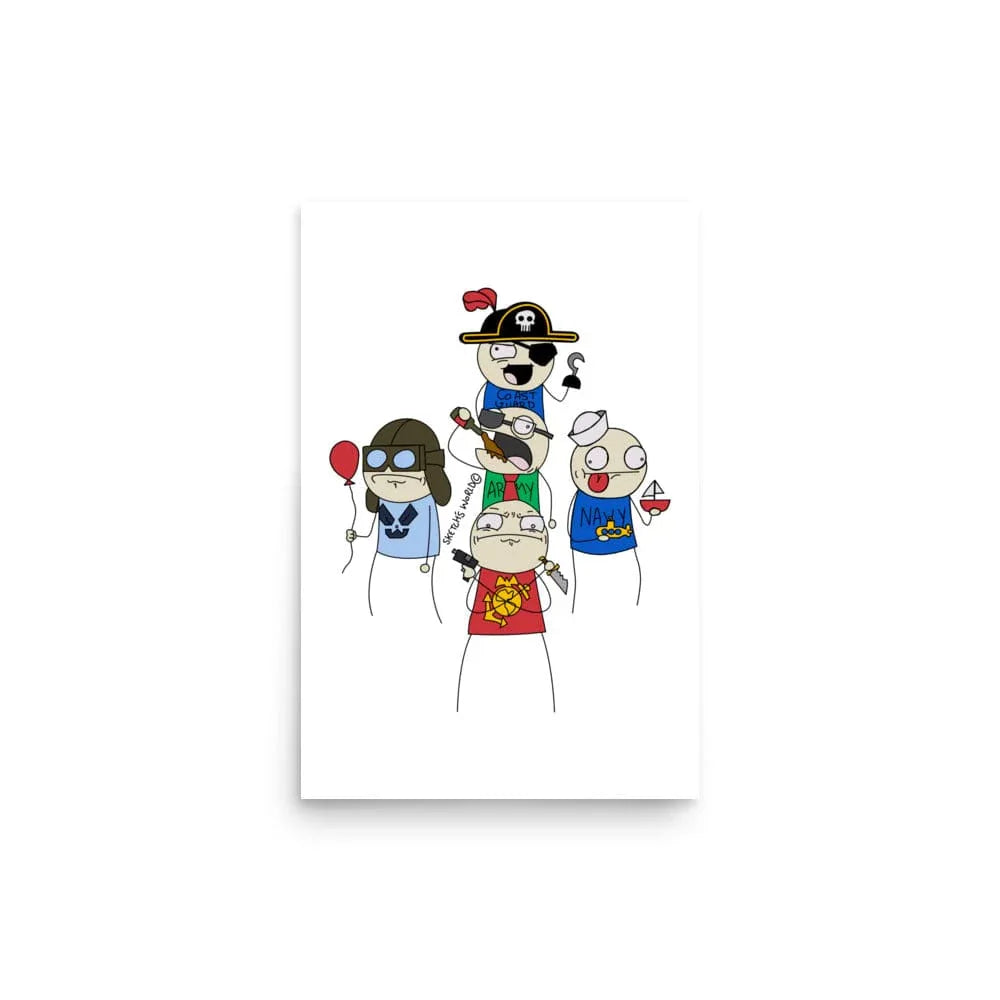 Tactical Gear Junkie 12″×18″ Sketch's World © Officially Licensed - 5 Branches Poster