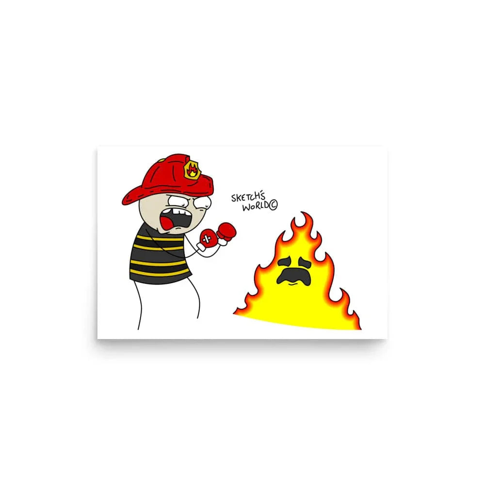 Tactical Gear Junkie 12″×18″ Sketch's World © Officially Licensed - Firefighter Poster