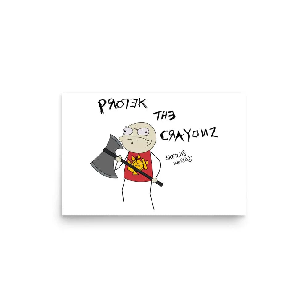 Tactical Gear Junkie 12″×18″ Sketch's World © Officially Licensed - Protect the Crayonz Marine Poster