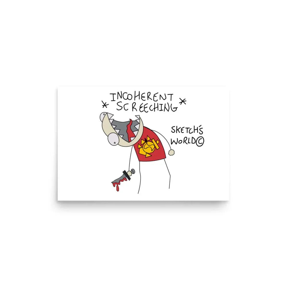 Tactical Gear Junkie 12″×18″ Sketch's World © Officially Licensed - Incoherent Screeching Marine
