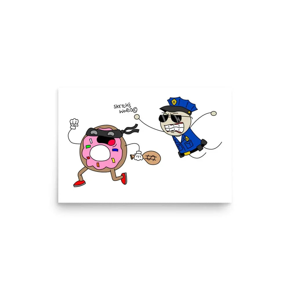 Tactical Gear Junkie 12″×18″ Sketch's World © Officially Licensed - Police & Donut Poster