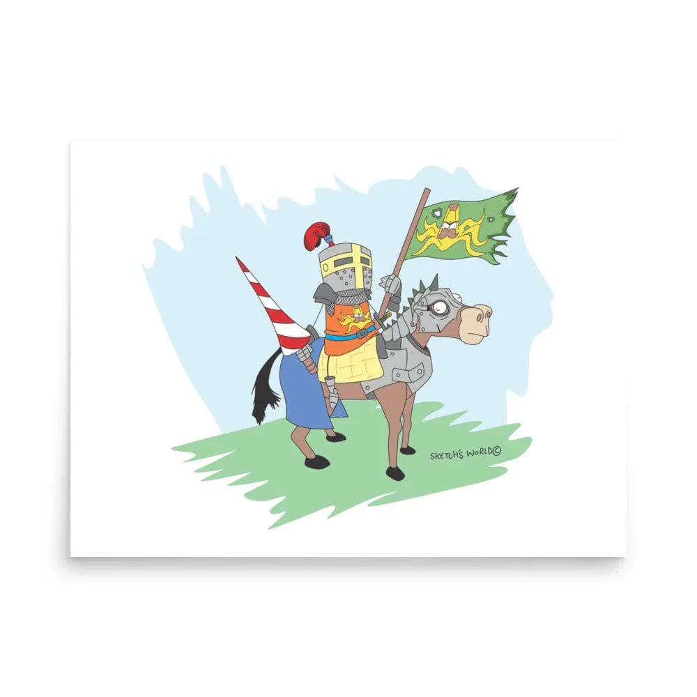 Tactical Gear Junkie 18″×24″ Sketch's World © Officially Licensed - Knight on Horse Poster