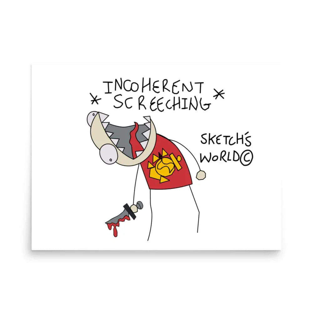 Tactical Gear Junkie 18″×24″ Sketch's World © Officially Licensed - Incoherent Screeching Marine