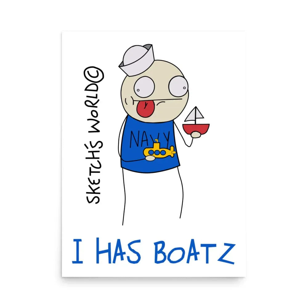 Tactical Gear Junkie 18″×24″ Sketch's World © Officially Licensed - I Has Boatz Navy Poster