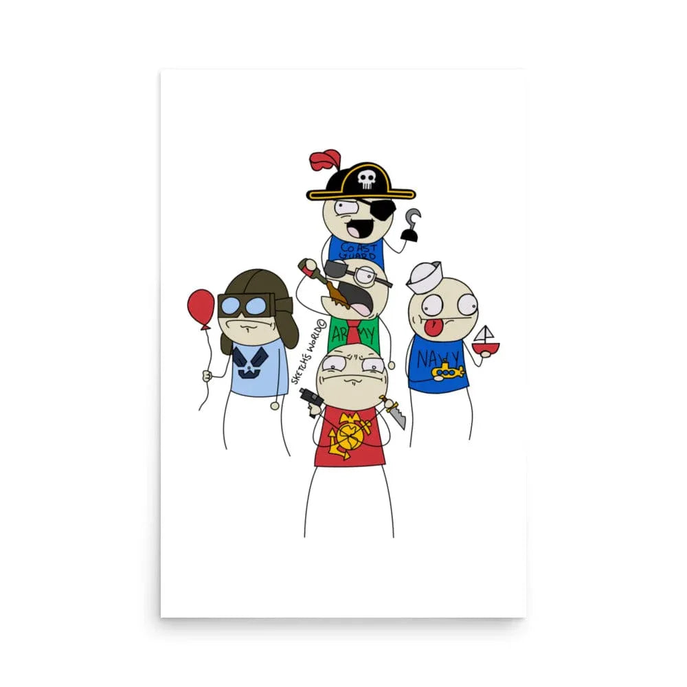 Tactical Gear Junkie 24″×36″ Sketch's World © Officially Licensed - 5 Branches Poster