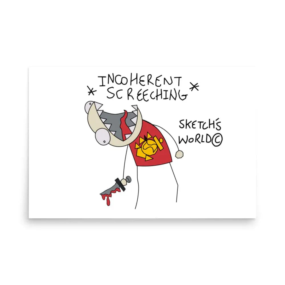 Tactical Gear Junkie 24″×36″ Sketch's World © Officially Licensed - Incoherent Screeching Marine