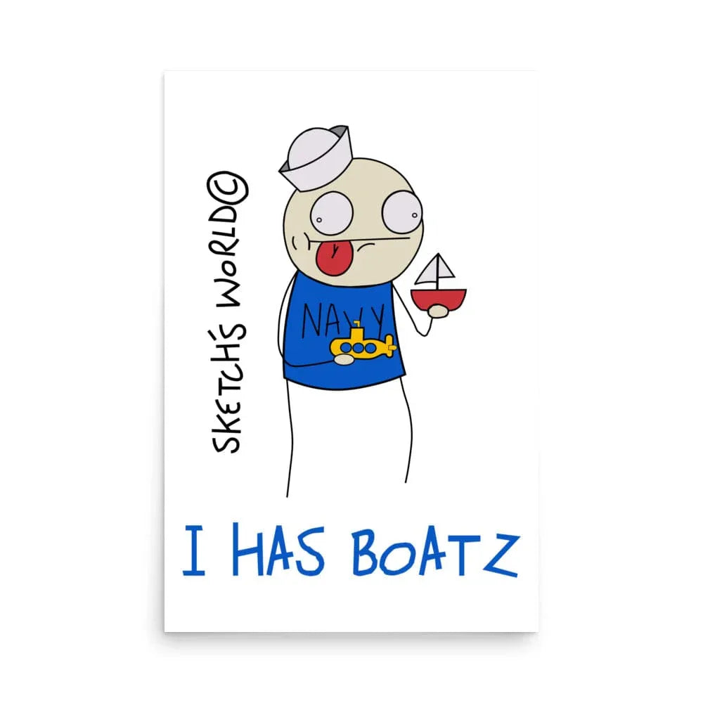 Tactical Gear Junkie 24″×36″ Sketch's World © Officially Licensed - I Has Boatz Navy Poster