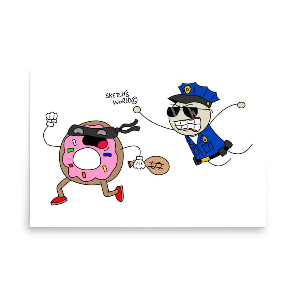 Tactical Gear Junkie 24″×36″ Sketch's World © Officially Licensed - Police & Donut Poster