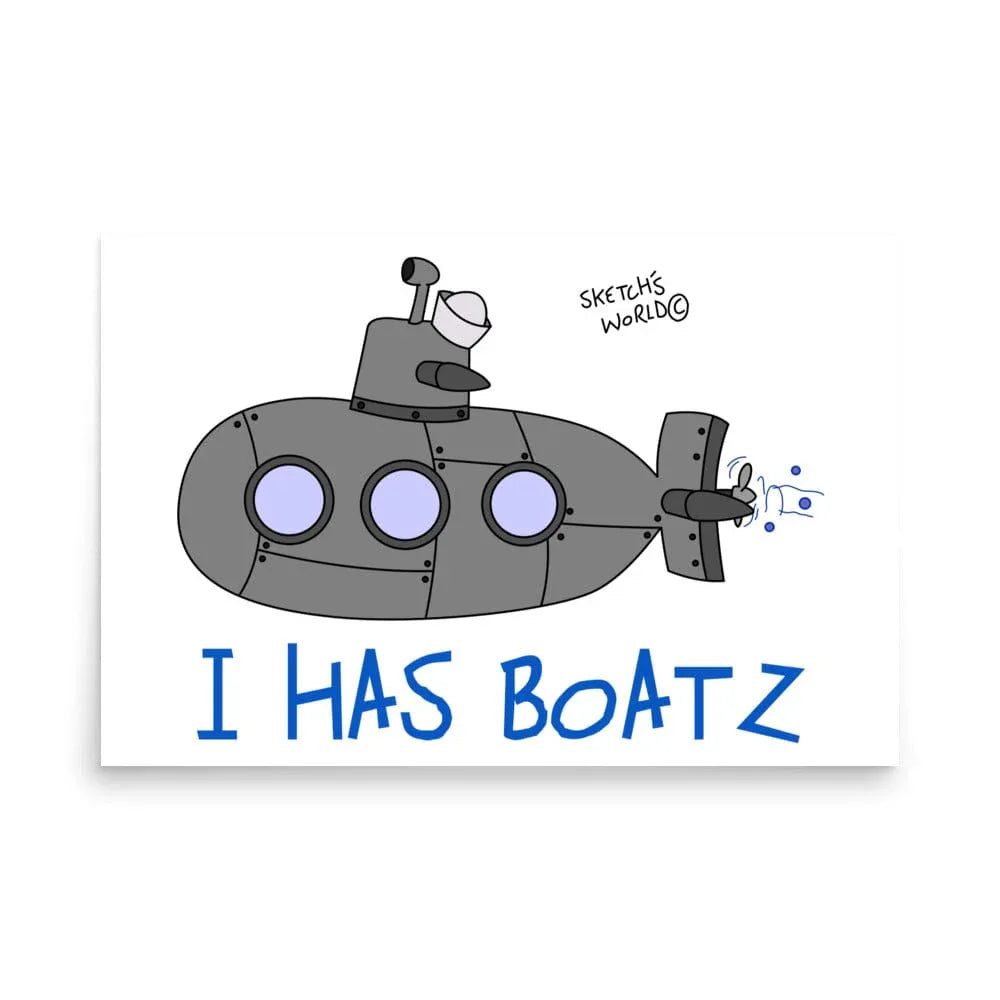 Tactical Gear Junkie 24″×36″ Sketch's World © Officially Licensed - Navy Submarine Poster